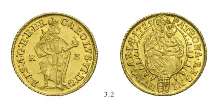 III. Károly (1711-1740), Dukát, Au, 1725, Körmöcbánya
