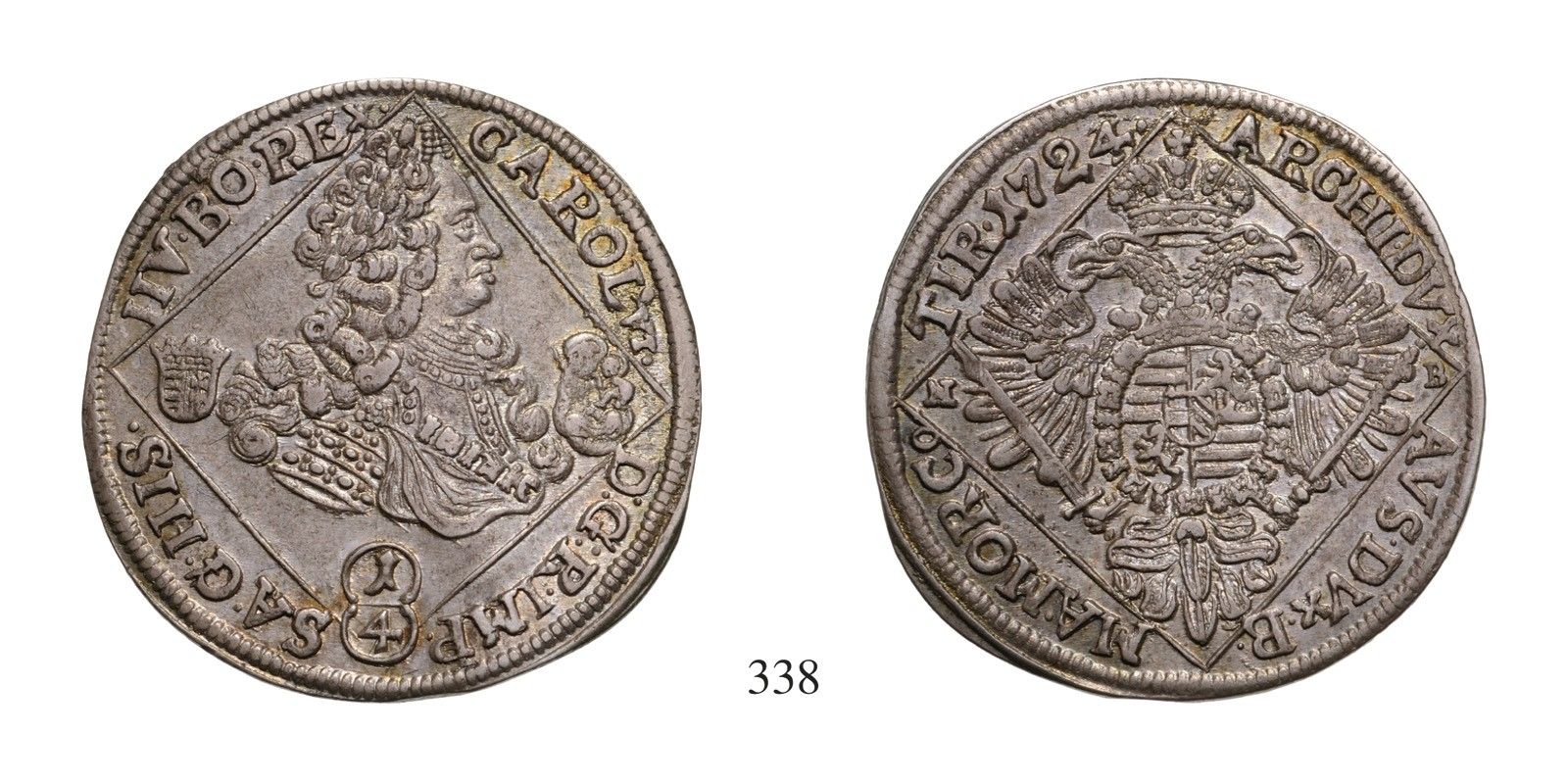 III. Károly (1711-1740), 1/4 tallér, Ag, 1724, Nagybánya