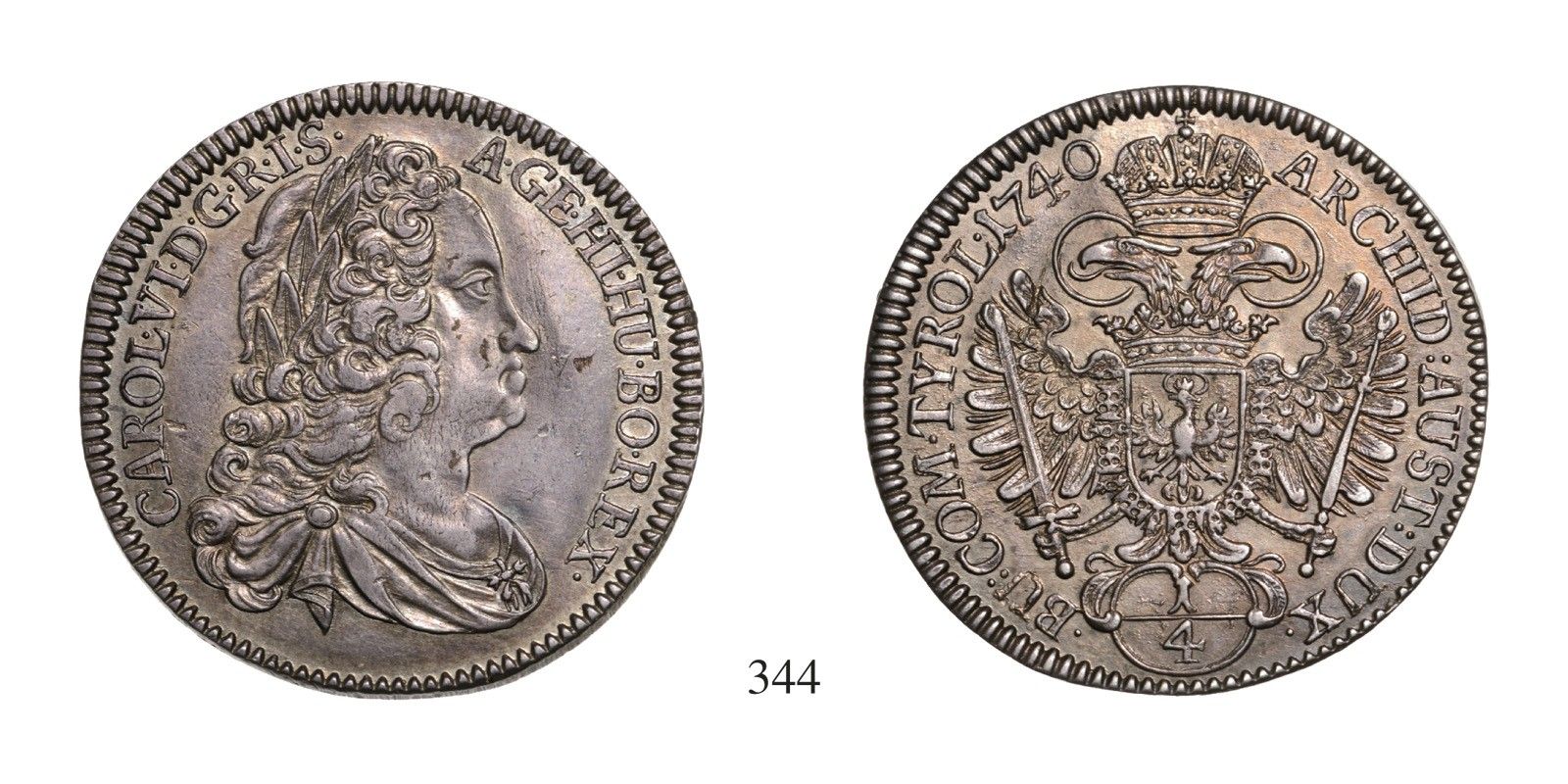 III. Károly (1711-1740), 1/4 tallér, Ag, 1740, Tirol