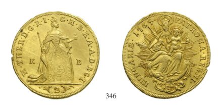 Mária Terézia (1740-1780), 2 Dukát, Au, 1764, Körmöcbánya