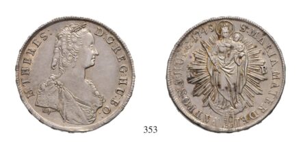 Mária Terézia (1740-1780), Tallér, Ag, 1745, Körmöcbánya