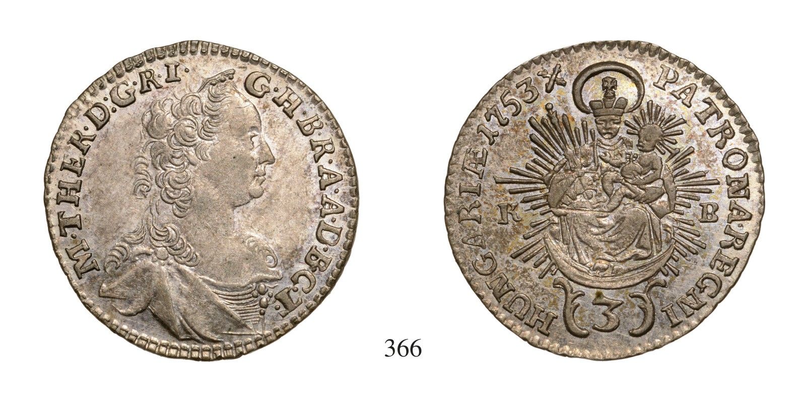 Mária Terézia (1740-1780), 3 Krajcár, Ag, 1753, Körmöcbánya
