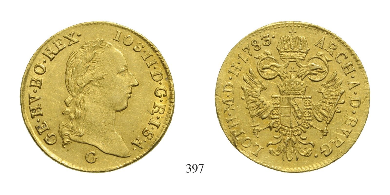 II. József (1780-1790), Dukát, Au, 1783, Nagybánya