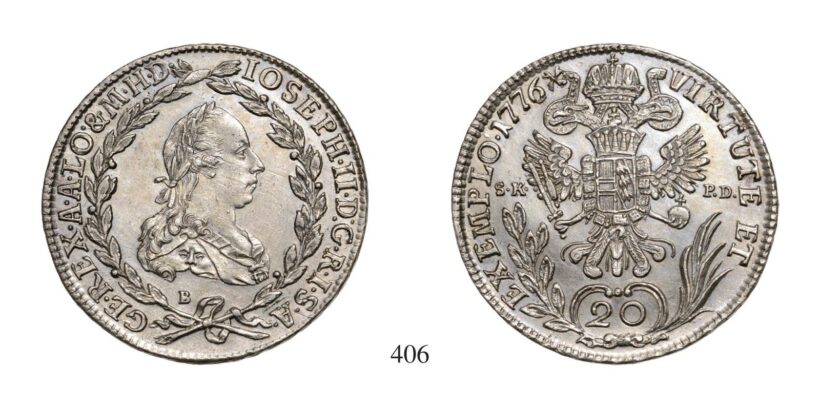 II. József (1780-1790), 20 Krajcár, Ag, 1776, Körmöcbánya