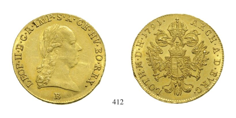 II. Lipót (1790-1792), Dukát, Au, 1791, Körmöcbánya