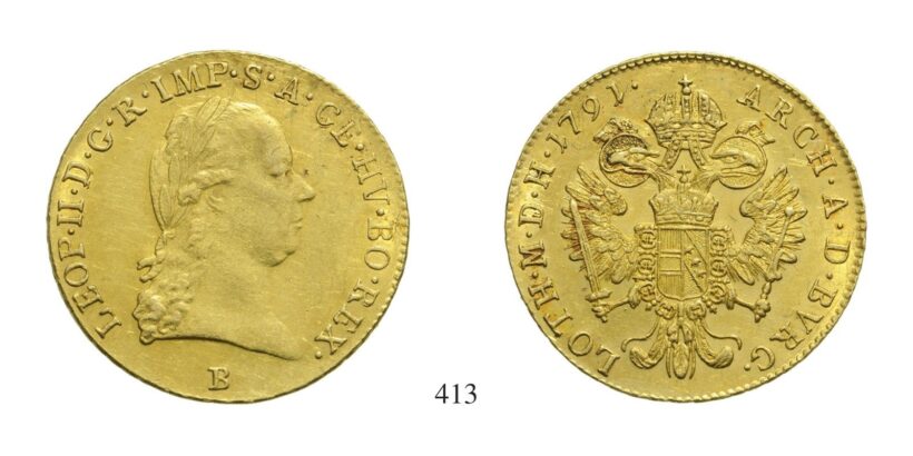 II. Lipót (1790-1792), Dukát, Au, 1791, Körmöcbánya