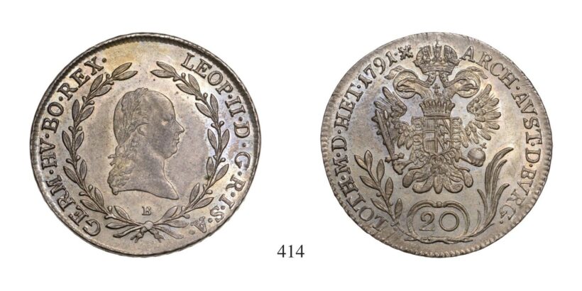 II. Lipót (1790-1792), 20 Krajcár, Ag, 1791, Körmöcbánya