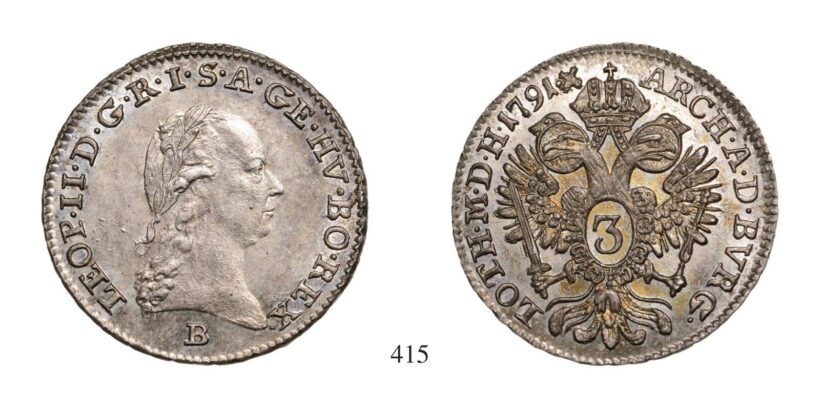 II. Lipót (1790-1792), 3 Krajcár, Ag, 1791, Körmöcbánya