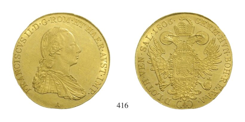 Ferenc (1792-1835), 4 Dukát, Au, 1806, Wien