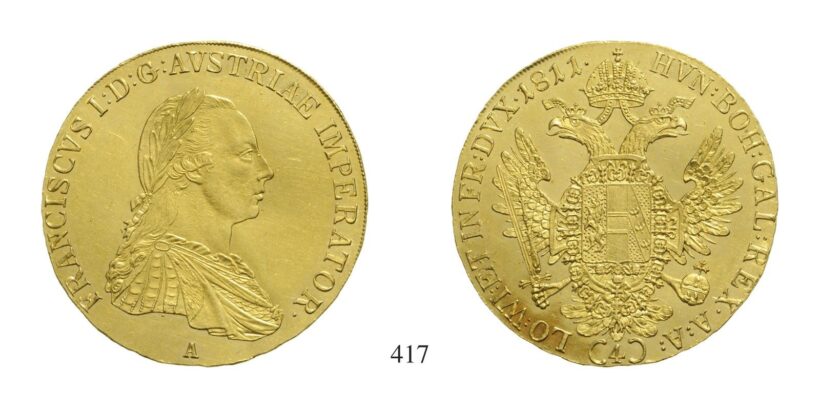 Ferenc (1792-1835), 4 Dukát, Au, 1811, Wien
