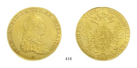 Ferenc (1792-1835), 4 Dukát, Au, 1815, Wien