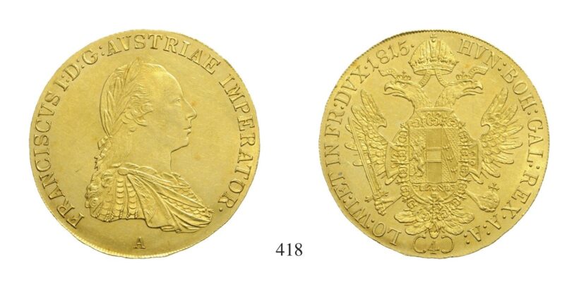 Ferenc (1792-1835), 4 Dukát, Au, 1815, Wien