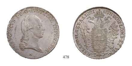 Ferenc (1792-1835), Tallér, Ag, 1821, Wien