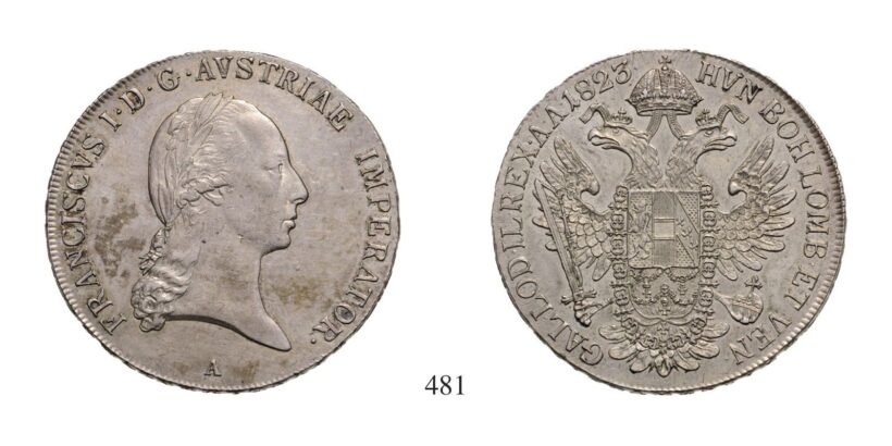 Ferenc (1792-1835), Tallér, Ag, 1823, Wien
