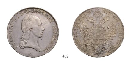 Ferenc (1792-1835), Tallér, Ag, 1824, Wien