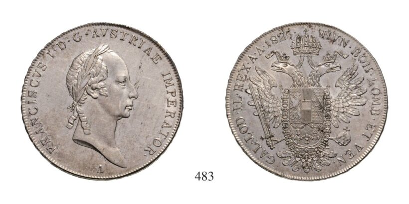 Ferenc (1792-1835), Tallér, Ag, 1825, Wien