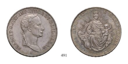 Ferenc (1792-1835), Tallér, Ag, 1830, Bécs Körmöcbánya részére.