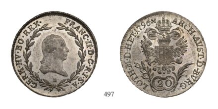 Ferenc (1792-1835), 20 Krajcár, Ag, 1796, Körmöcbánya