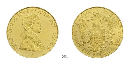 V. Ferdinánd (1835-1848), 4 Dukát, Au, 1846, Wien