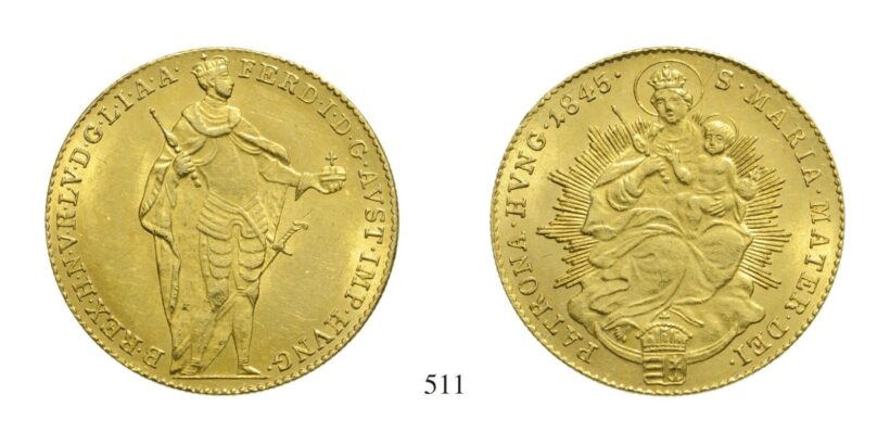 V. Ferdinánd (1835-1848), Dukát, Au, 1845,