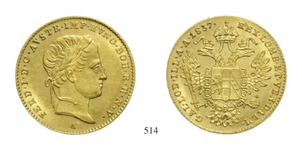V. Ferdinánd (1835-1848), Dukát, Au, 1837, Wien