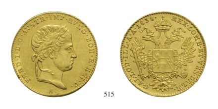 V. Ferdinánd (1835-1848), Dukát, Au, 1838, Wien