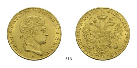 V. Ferdinánd (1835-1848), Dukát, Au, 1839, Wien