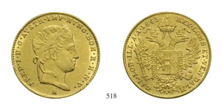 V. Ferdinánd (1835-1848), Dukát, Au, 1843, Wien