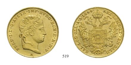 V. Ferdinánd (1835-1848), Dukát, Au, 1844, Wien