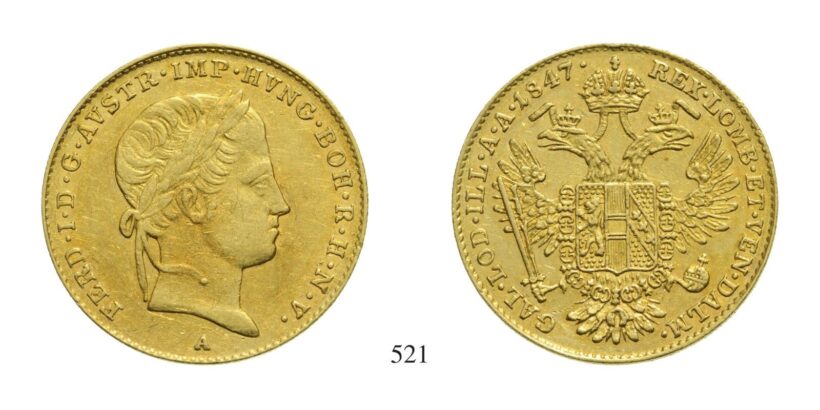 V. Ferdinánd (1835-1848), Dukát, Au, 1847, Wien