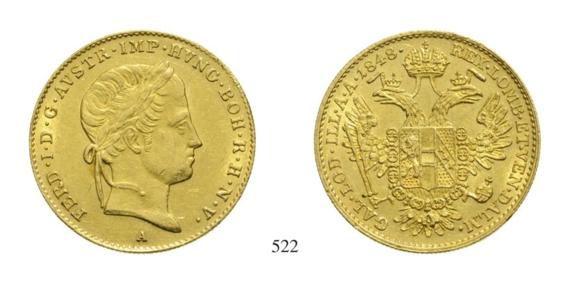 V. Ferdinánd (1835-1848), Dukát, Au, 1848, Wien