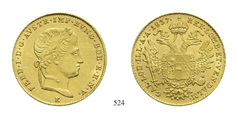 V. Ferdinánd (1835-1848), Dukát, Au, 1837, Körmöcbánya