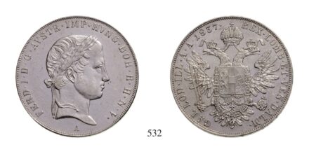 V. Ferdinánd (1835-1848), Tallér, Ag, 1837, Wien