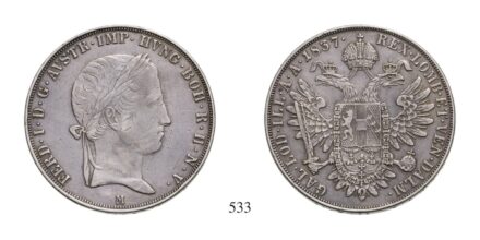V. Ferdinánd (1835-1848), Tallér, Ag, 1837, Milánó