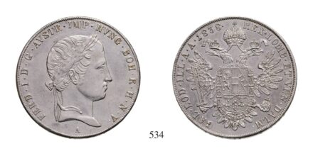 V. Ferdinánd (1835-1848), Tallér, Ag, 1838, Wien