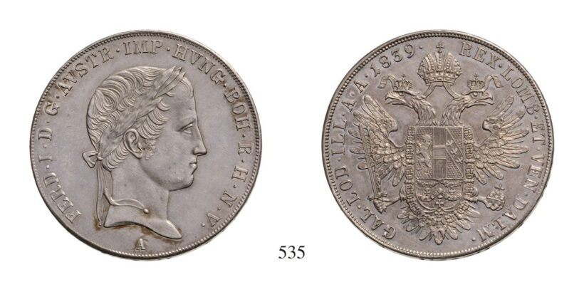 V. Ferdinánd (1835-1848), Tallér, Ag, 1839, Wien