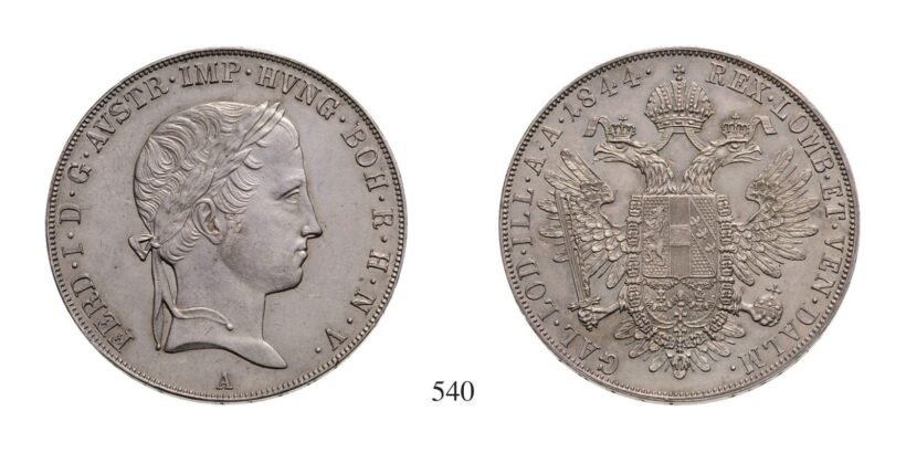 V. Ferdinánd (1835-1848), Tallér, Ag, 1844, Wien