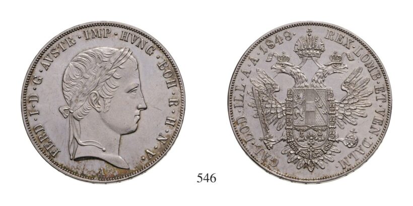 V. Ferdinánd (1835-1848), Tallér, Ag, 1848, Wien