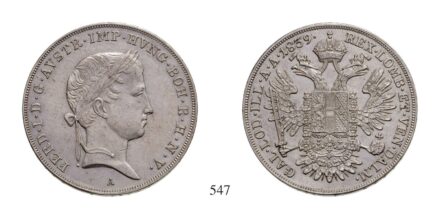 V. Ferdinánd (1835-1848), 1/2 Tallér, Ag, 1839, Wien