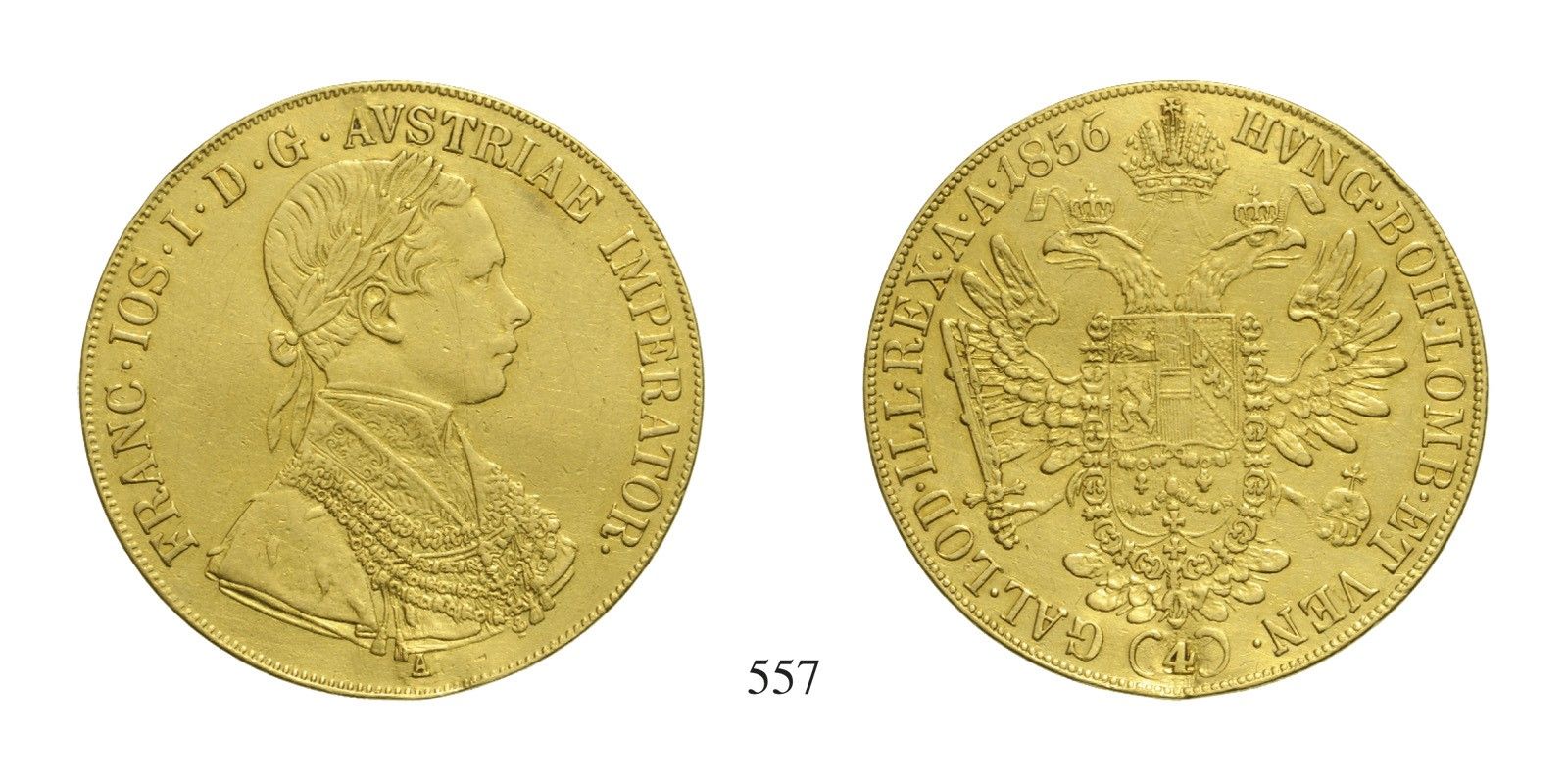 Ferenc József (1848-1916), 4 Dukát, Au, 1856, Wien