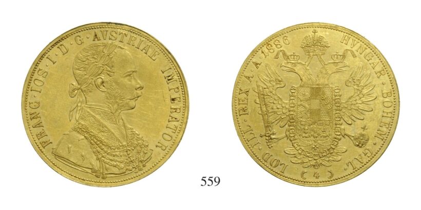Ferenc József (1848-1916), 4 Dukát, Au, 1886, Wien