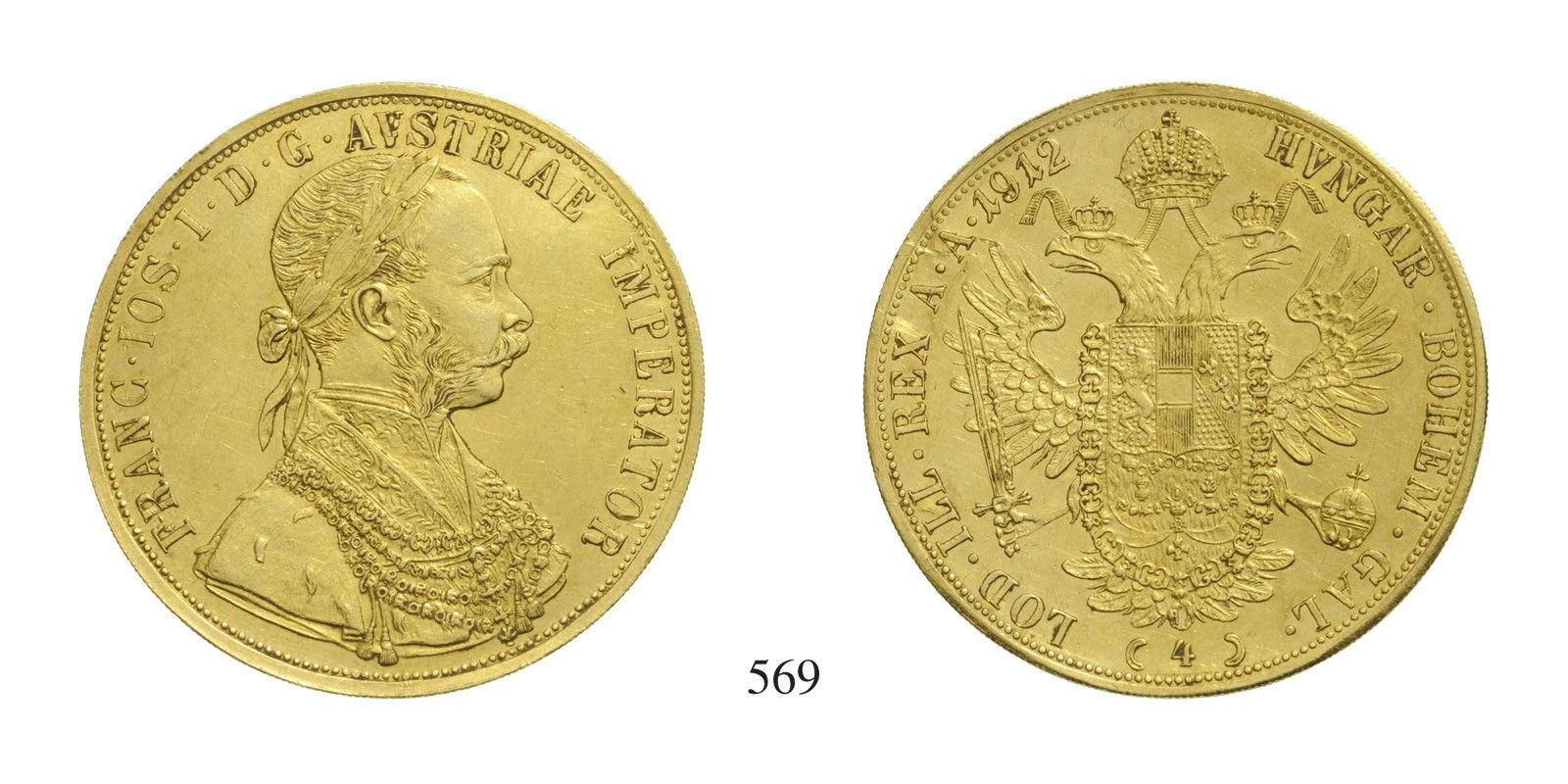 Ferenc József (1848-1916), 4 Dukát, Au, 1912, Wien