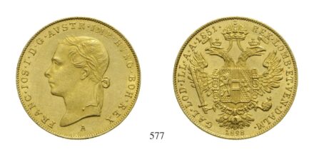 Ferenc József (1848-1916), Dukát, Au, 1851, Wien