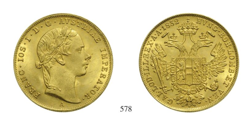 Ferenc József (1848-1916), Dukát, Au, 1852, Wien