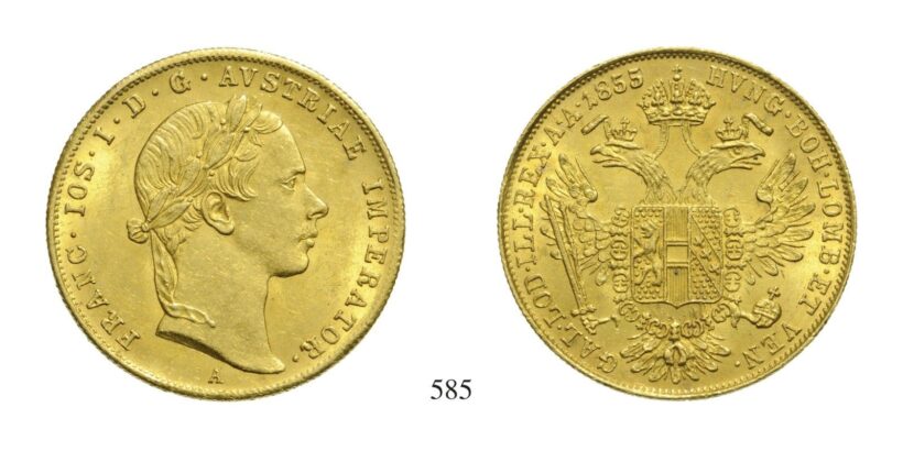 Ferenc József (1848-1916), Dukát, Au, 1855, Wien
