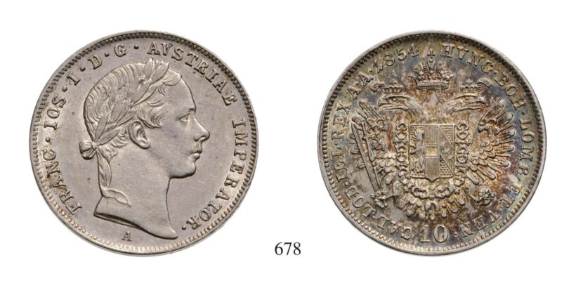 Ferenc József (1848-1916), 10 Krajcár, Ag, 1854, Wien