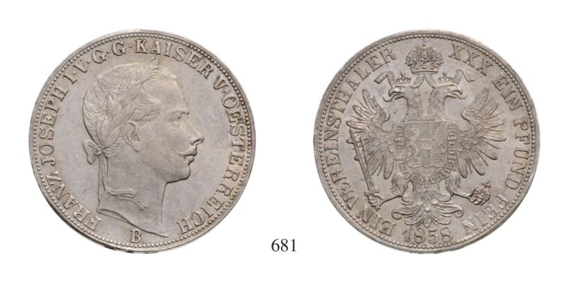 Ferenc József (1848-1916), Vereinstaler, Ag, 1858, Körmöcbánya