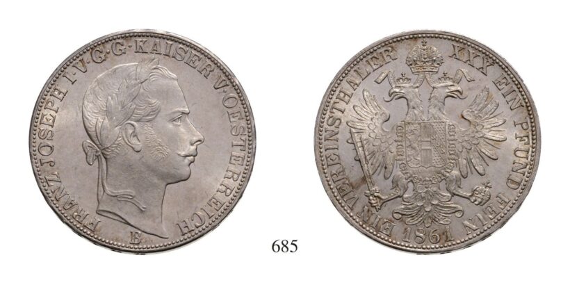 Ferenc József (1848-1916), Vereinstaler, Ag, 1861, Körmöcbánya