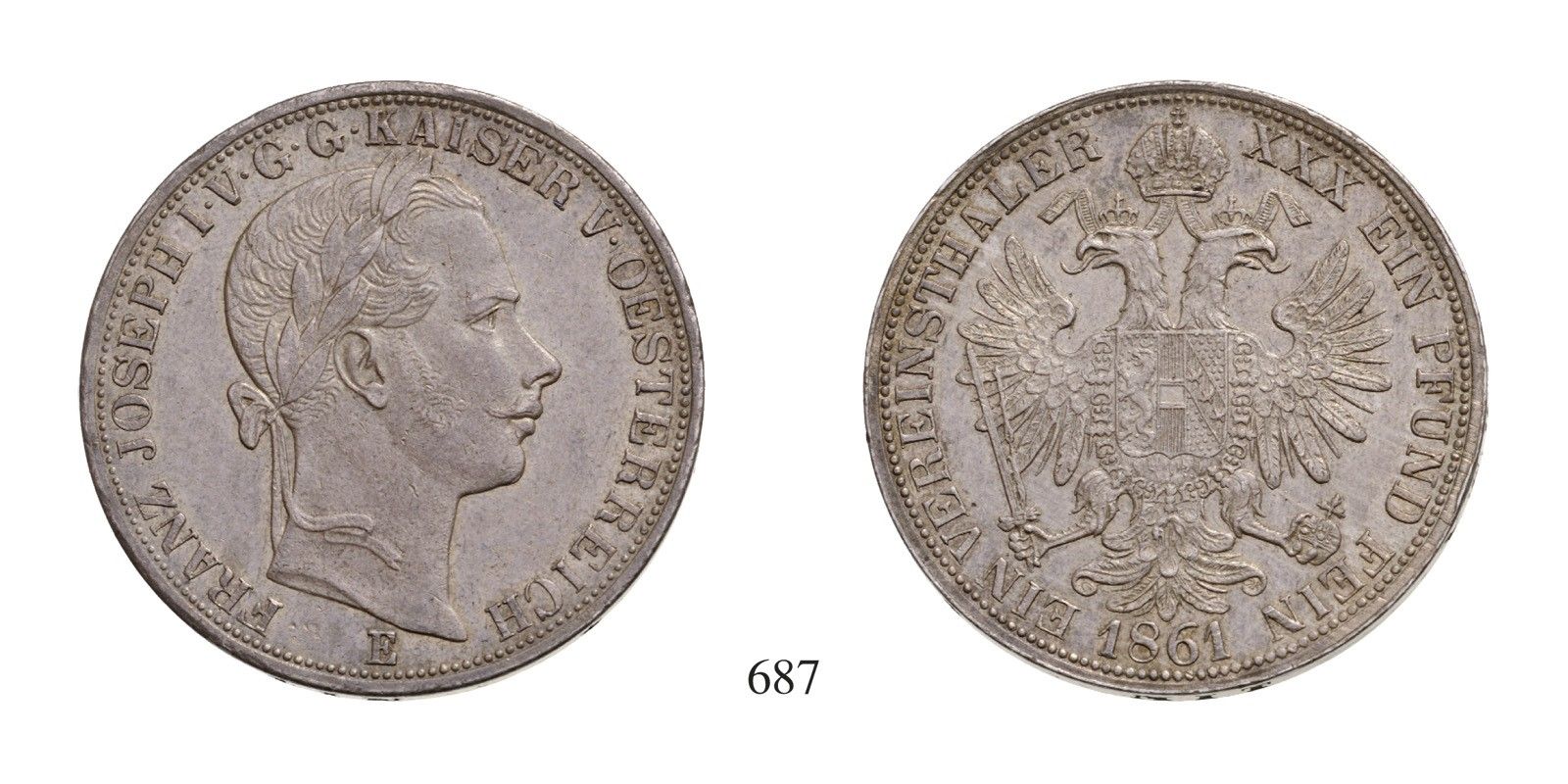 Ferenc József (1848-1916), Vereinstaler, Ag, 1861, Gyulafehérvár