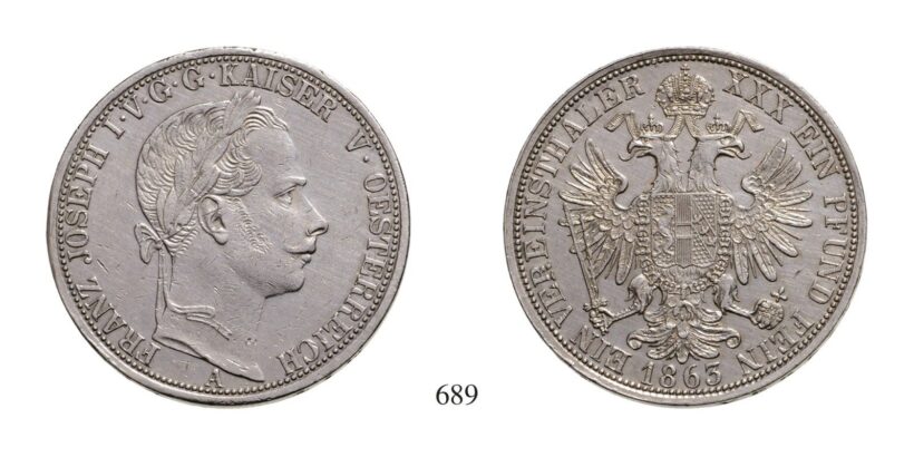 Ferenc József (1848-1916), Vereinstaler, Ag, 1863, Wien